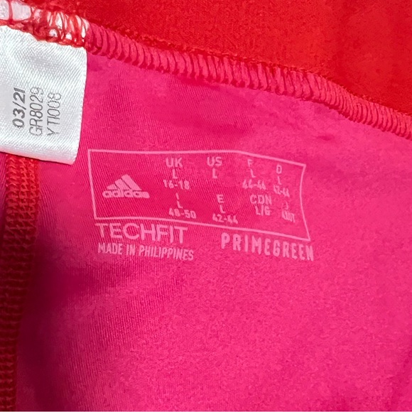 Adidas Marimekko red and pink tights, size L - Picture 3 of 3